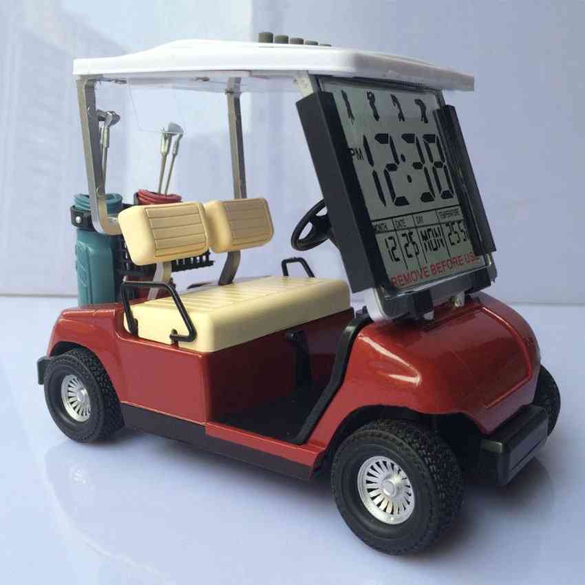 Miniature Golf Cart With Transparent Lcd Digital Alarm Clock