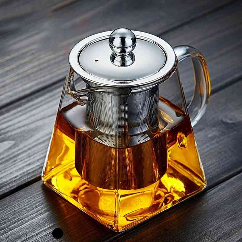 Glass Teapot With Tea
