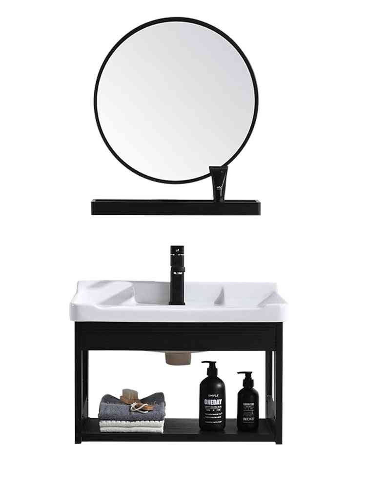 Rum aluminium badeværelse håndvask, spejl forfængelighed