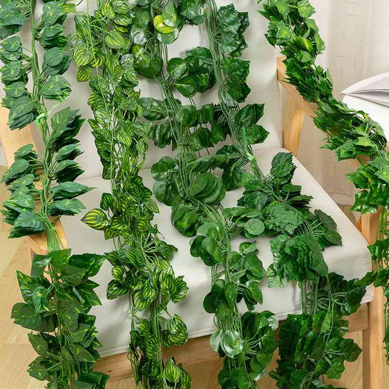 Vine Artificial Flower Air Conditioning Loft Fence Winding Green Leaf