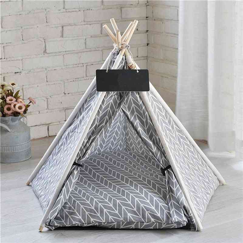 Portable Linen Pet Tent Dog House