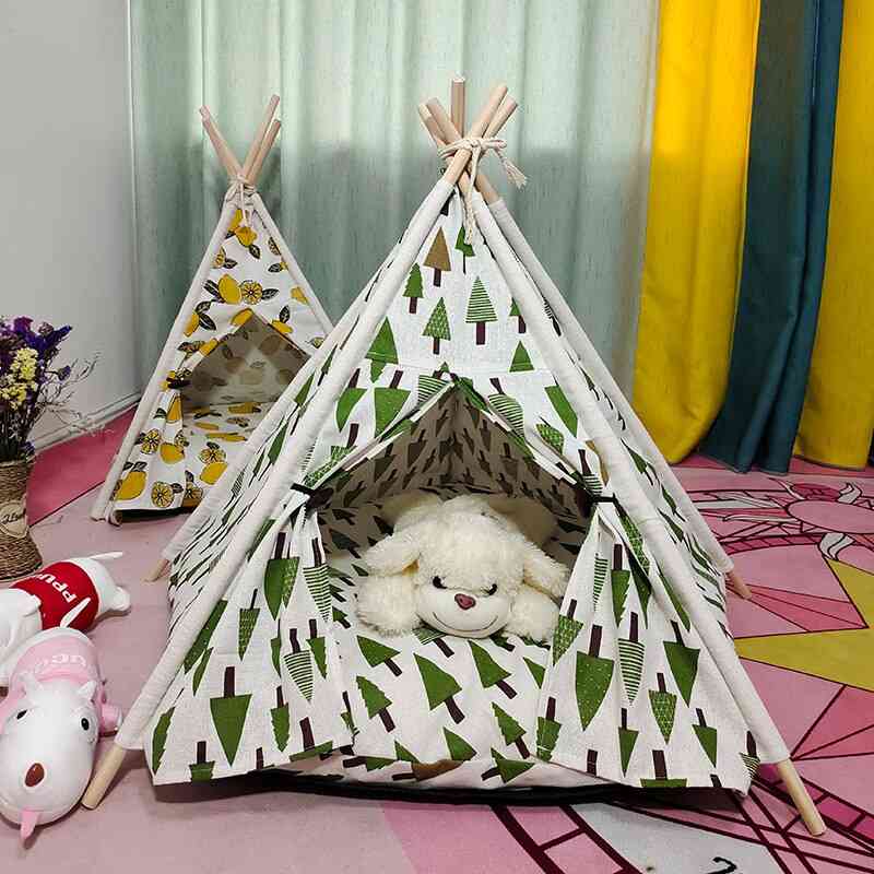 Portable Linen Pet Tent Dog House