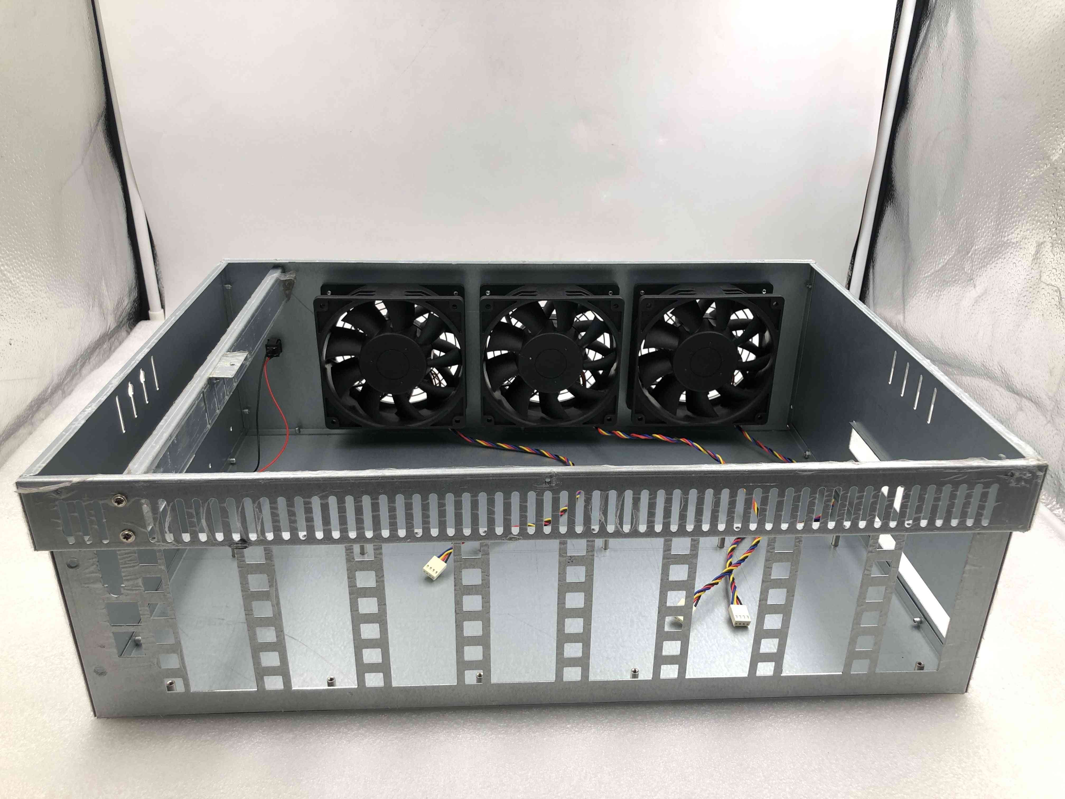 Thickened Electrolytic Board Chassis 8-bit Graphics Card Eth Miner With Fan In-line Platform