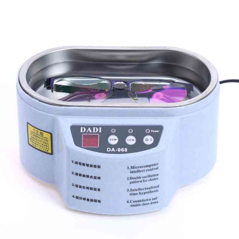 Double Powers Ultrasonic Jewelry Cleaner Bath For Watches, Contact Lens, Glasses, Denture Teeth, Electric Makeup Brush Cleaners