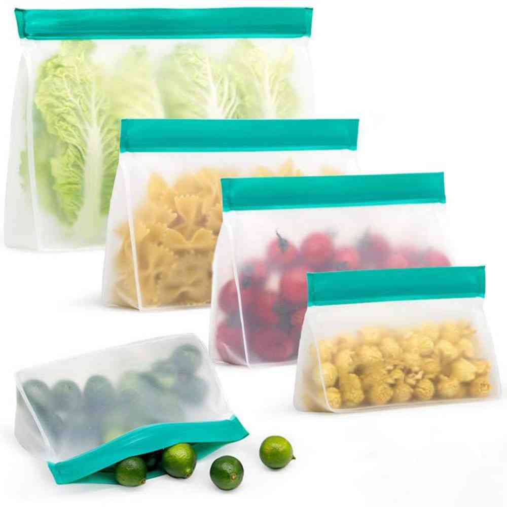 Leakproof Top Stand Up Reusable Freezer Sandwich Ziplock Silicone Bag