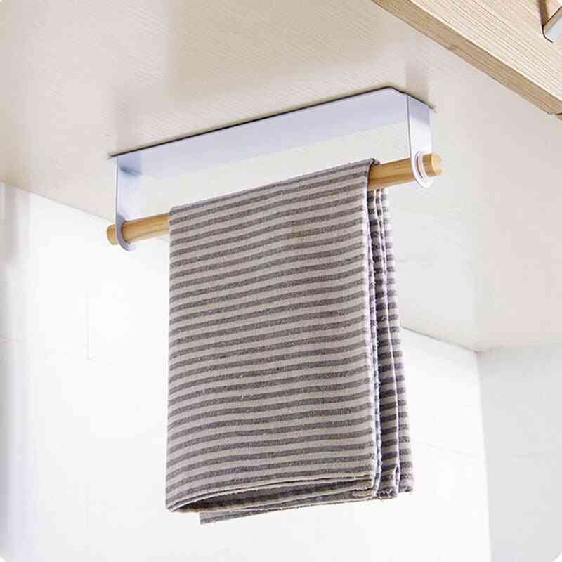 Kitchen Self-adhesive Roll Paper Holder Towel Storage Rack
