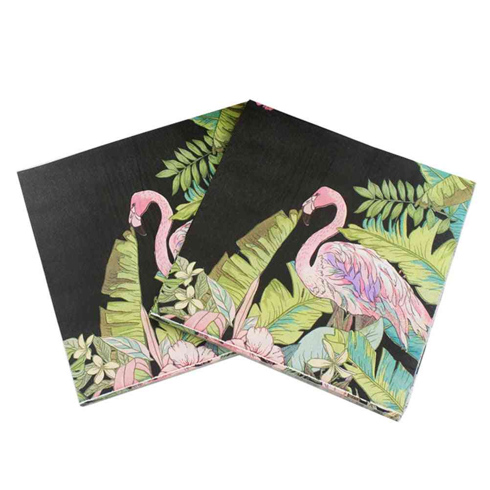 Flamingo Bird Pineapple Theme Paper Napkin Decoration