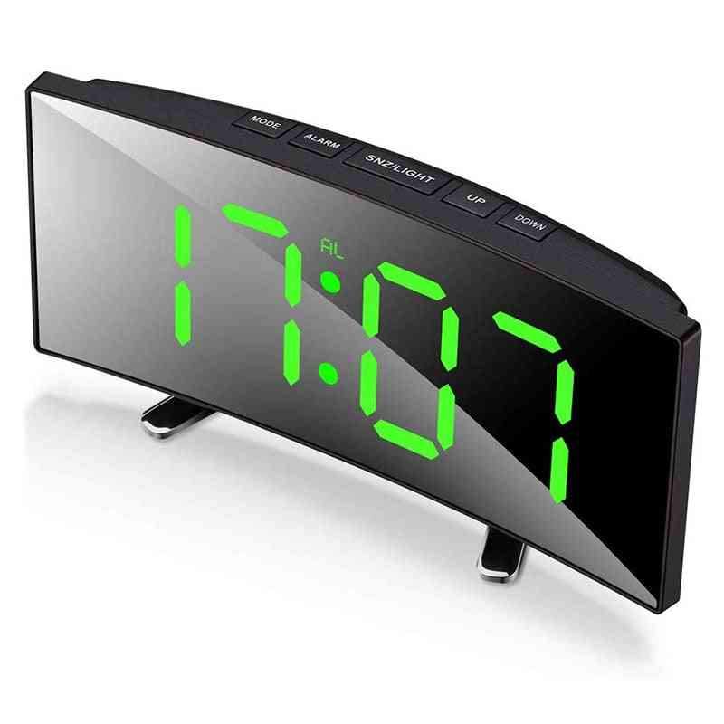 Curved Led Electronic Digital Desktop Clock