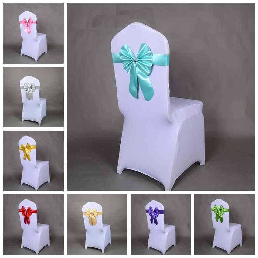 Butterfly Style Bow Tie Stretch Sash Chair Band Spandex Chair Cover Sashes