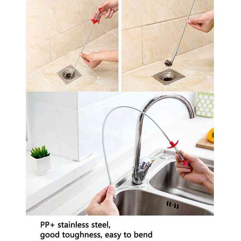 Kitchen Sink Cleaning Hook Sewer Dredging Device Spring Pipe Hair Dredging Tools