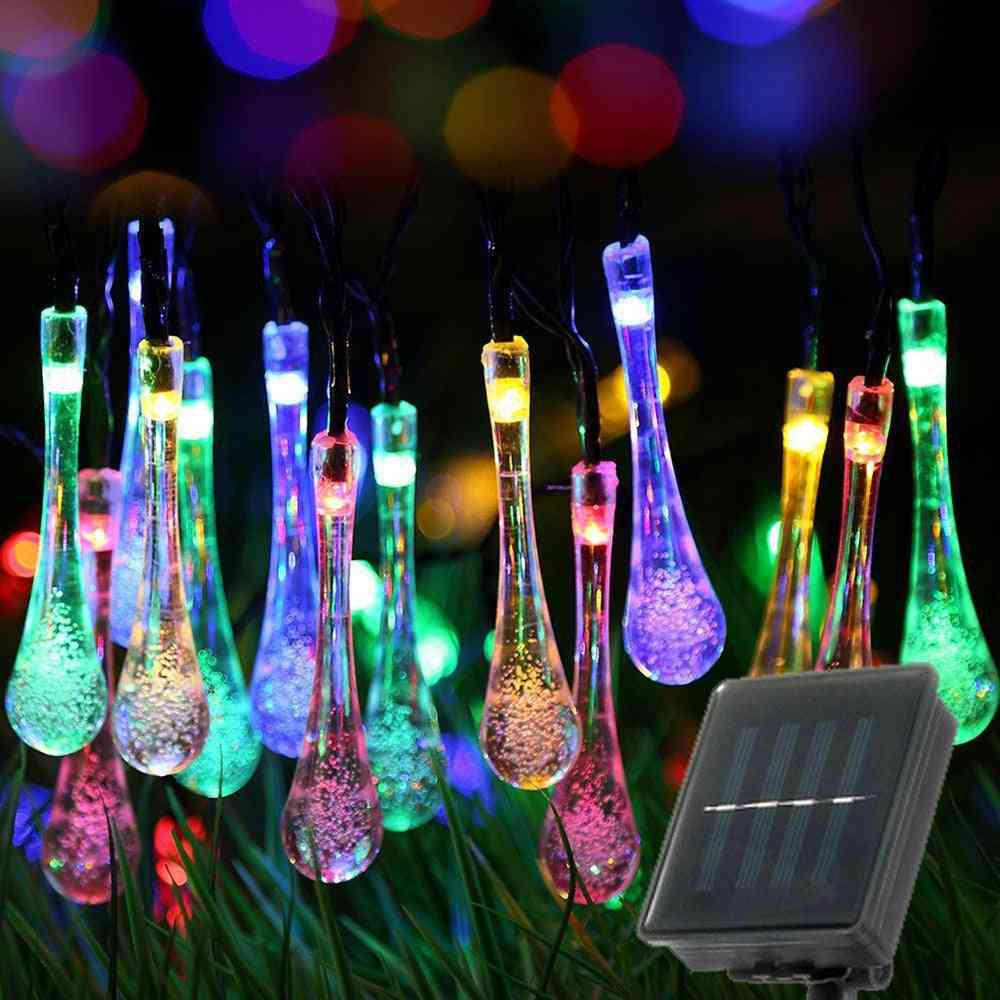 Led Outdoor Water Drops Solar Lamp String Lights