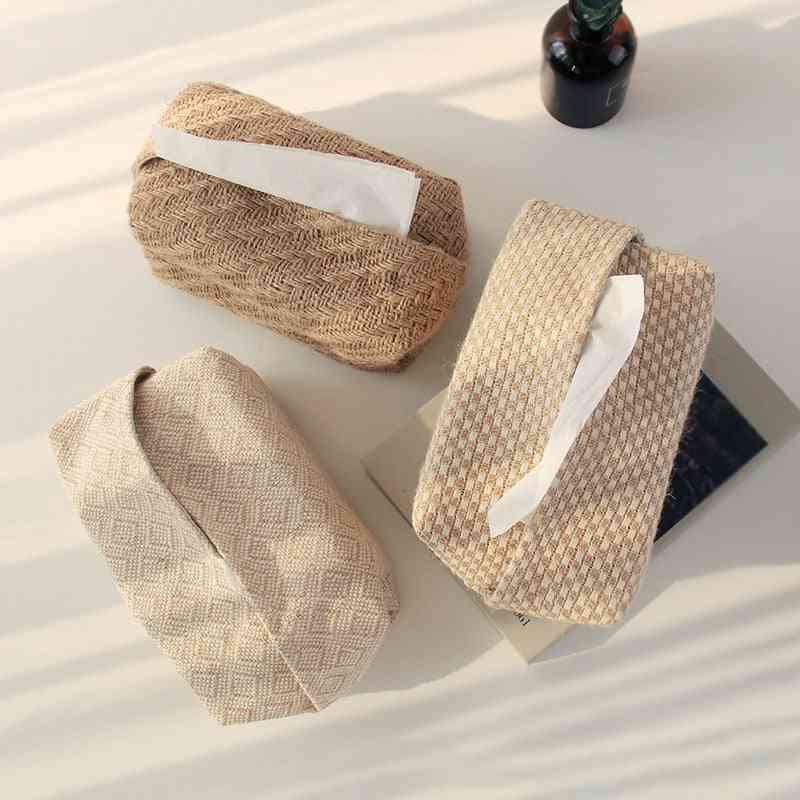 Japanese-style Jute Tissue Case, Napkin Holder