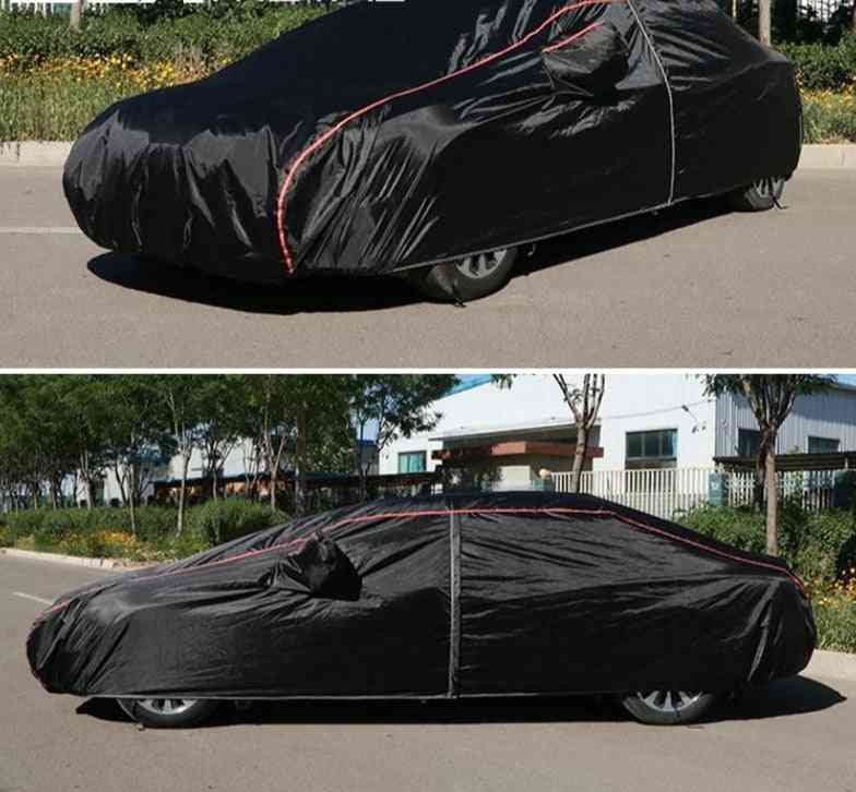 Universal Waterproof Full Car Cover With Windproof Strap Side Zipper