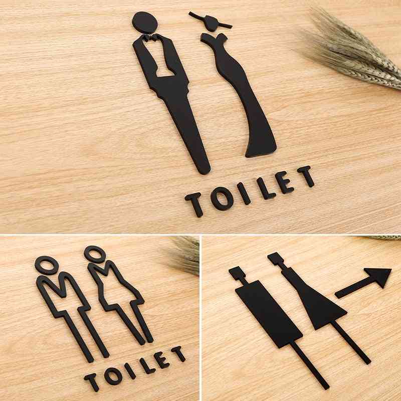Män kvinnor 3d kreativ skyltnummer akryl toalettskylt