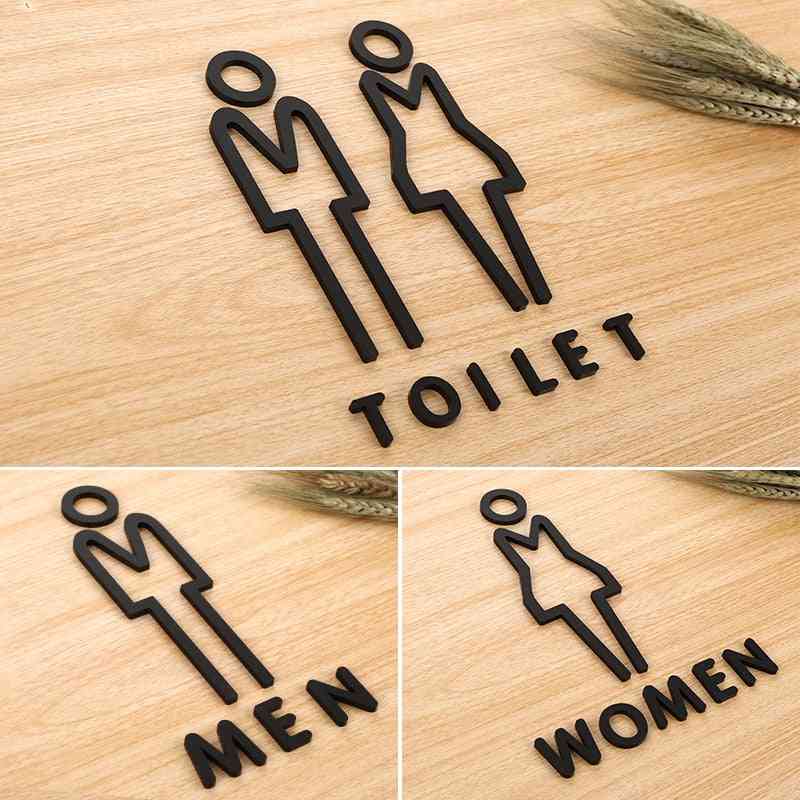 Férfiak nők 3D kreatív feliratok száma akril WC jel