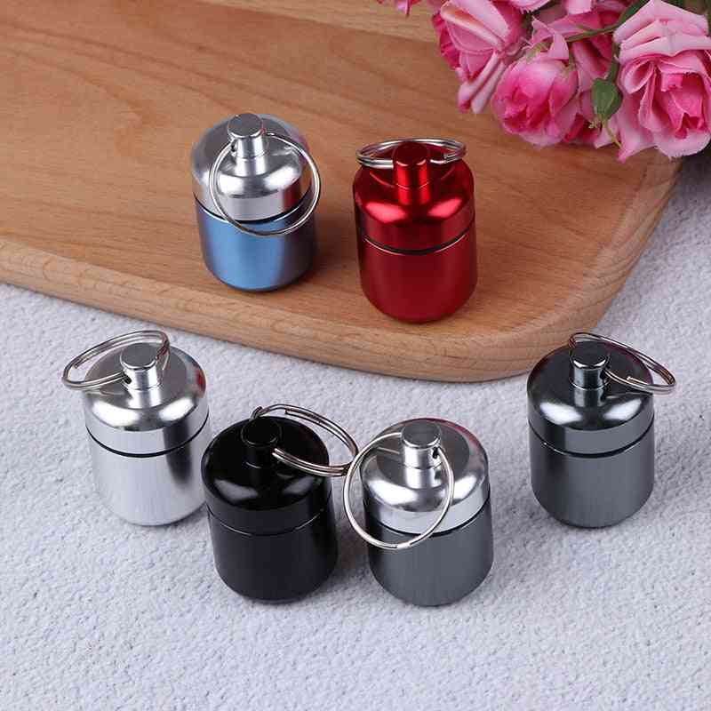 Metal Mini Waterproof Alloy Pill Box Case Bottle Health Care For Travel