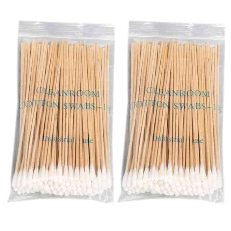 Long Wooden Handle Cotton Swabs Cleaning Sticks