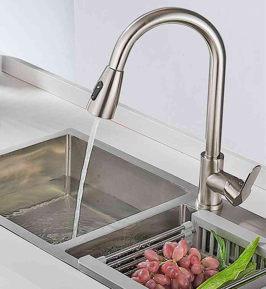 Sink Faucets Kitchen Cold & Hot Water Pull Out 360° Rotation Taps Sprayer