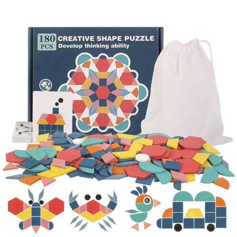 Children's Wooden 155pcs Jigsaw Puzzle Board Set