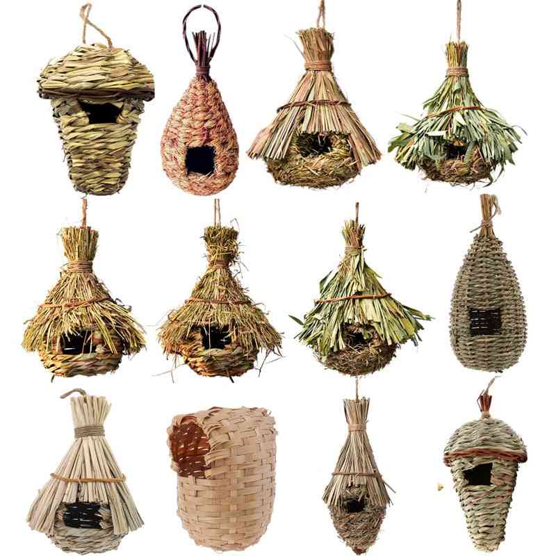 Natural Grass- Egg Bird House, Weaved Hanging, Nest Cage