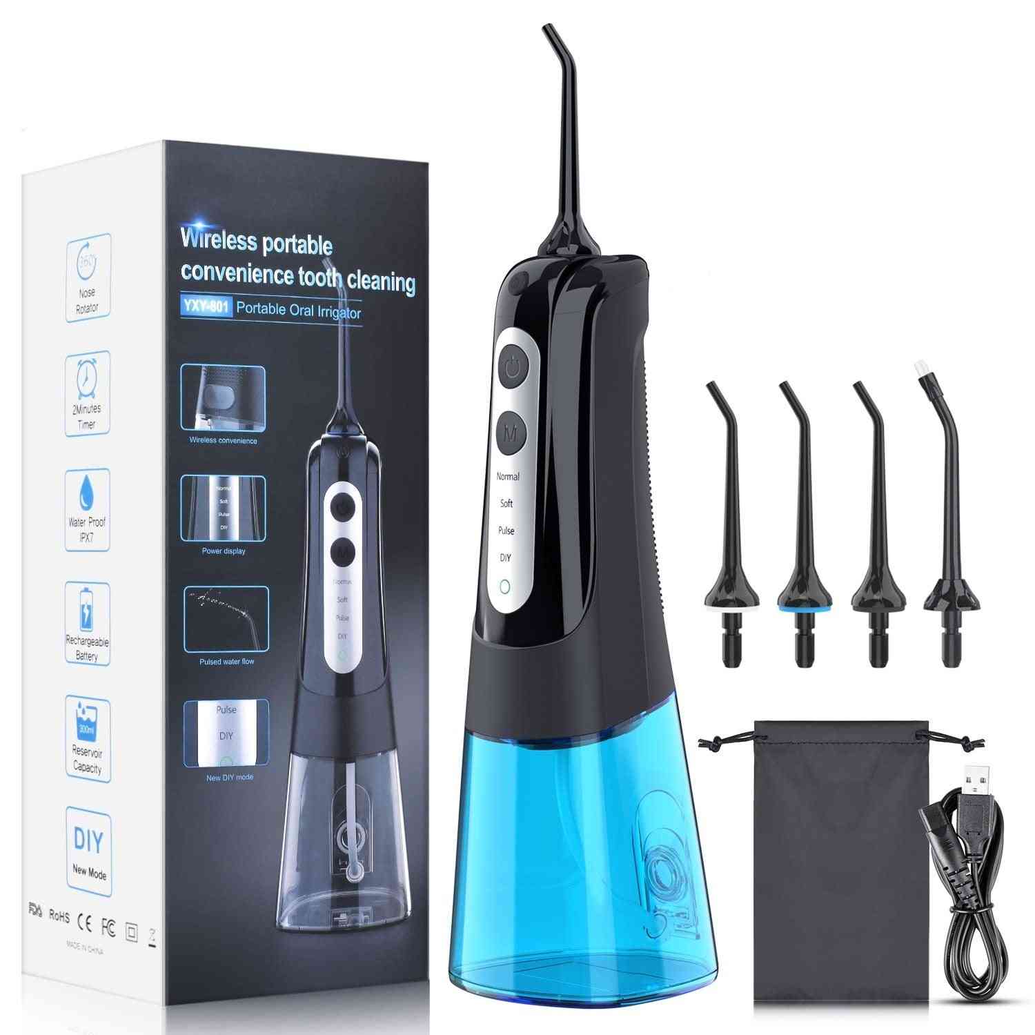 Rechargeable Water Flosser Pick 300ml  For Teeth Whitening