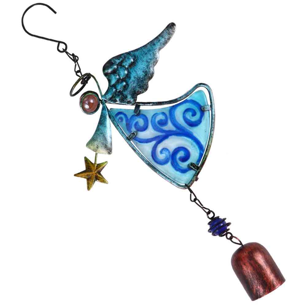 Angel Stained Glass Wind Chimes Pendant Outdoor Ornament