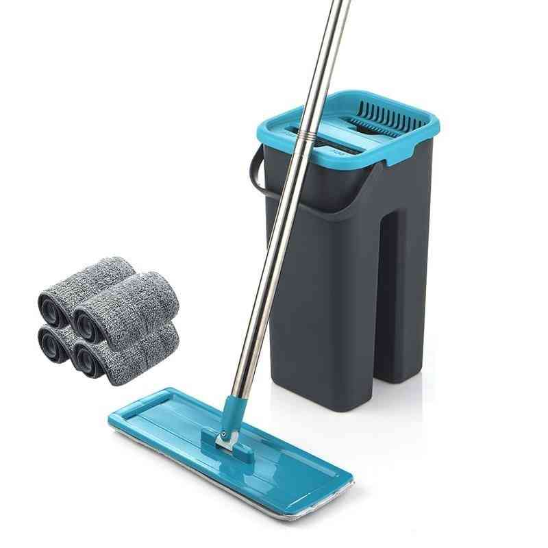 Magic Microfiber, Cleaning Mops Free Hand With Bucket Flat Squeeze, Floor Cleaner