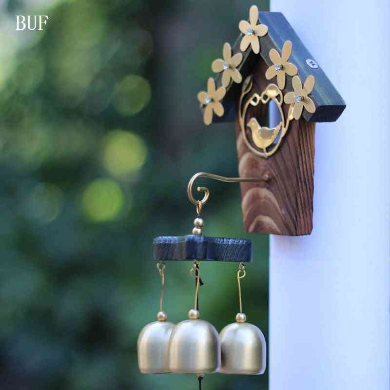 Buf Copper Bird Nest Wind Chimes Antique House Decoration