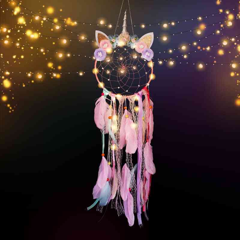 Unicorn Wind- Chimes Hanging Ornaments, Dream Catcher, Decor Led Light