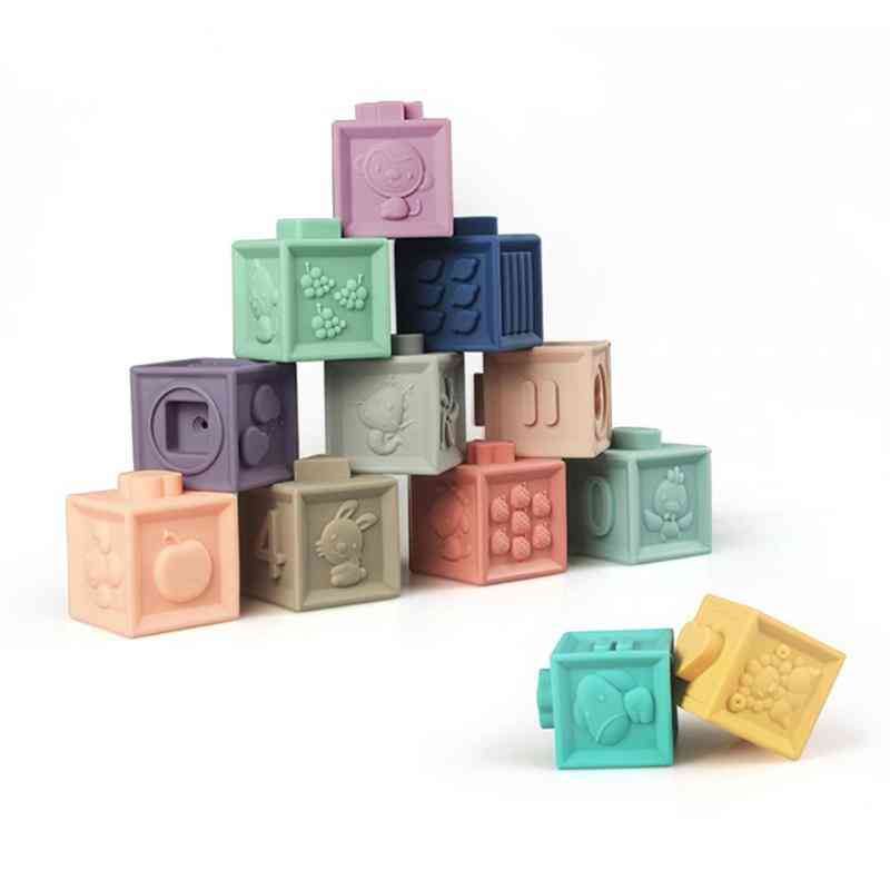 Baby Grasp Toy Silicone Kids Building Blocks