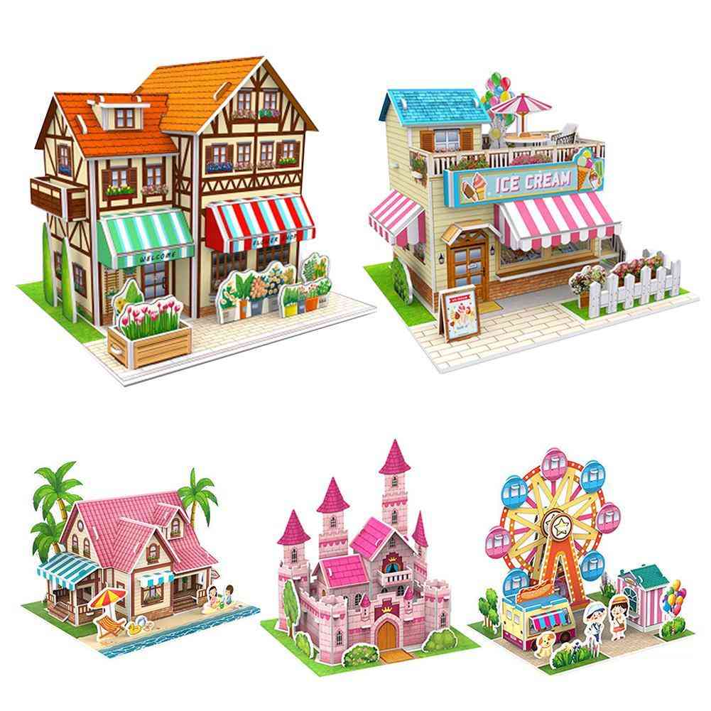 3d Model Puzzles Handmade Diy Houses Building Block