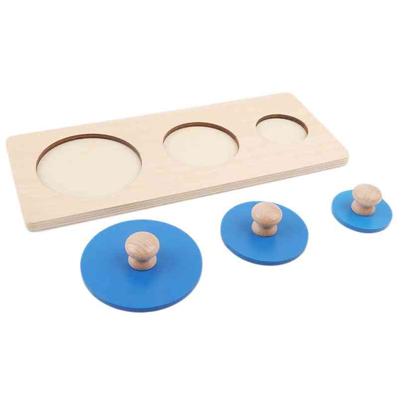 Wooden Geometric Puzzle Board, Jigsaw Stacker Toddler