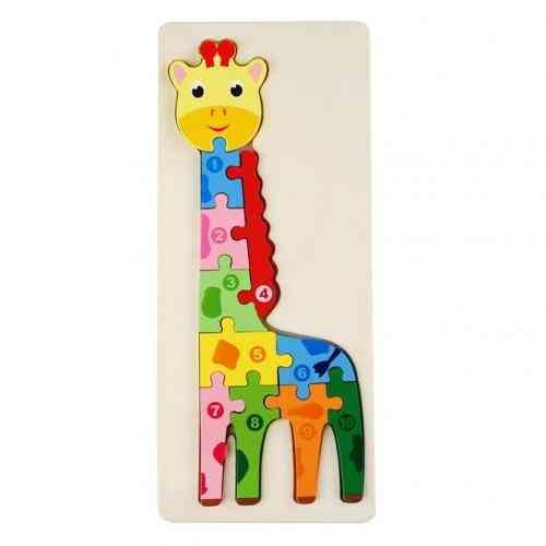 Wooden Lovely 3d Animal Number Jigsaw Puzzle