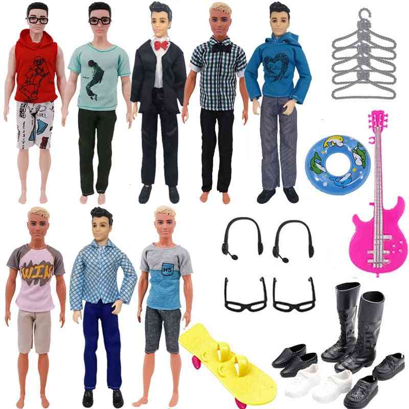 Doll Clothes- Glasses, Shoes, Skateboard For Barbie Doll, Ken Girl`s Accessories