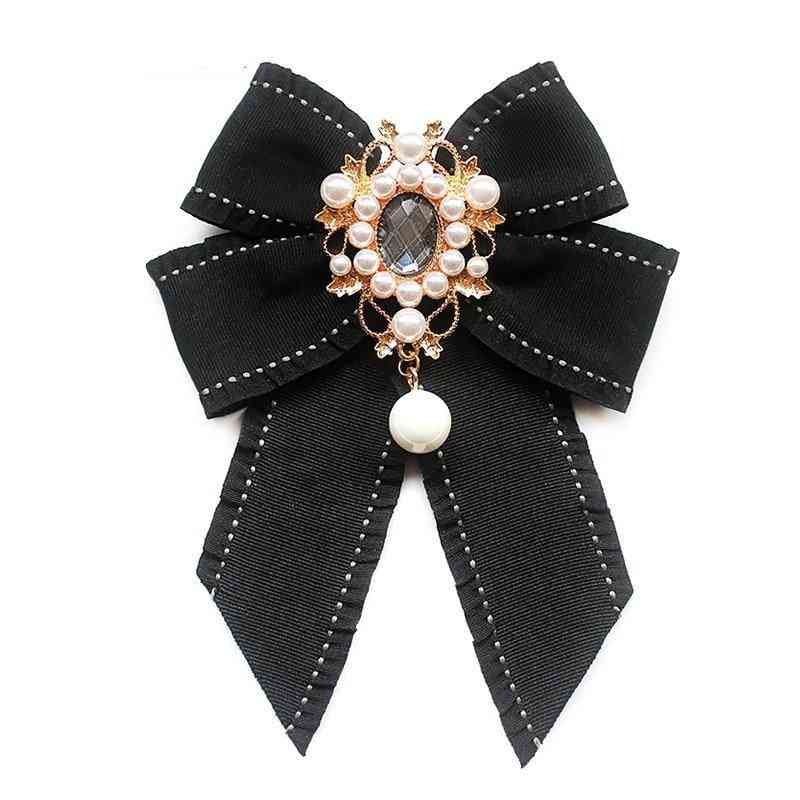 Ribbon Ties, Crystal Pearls Bow Shirts