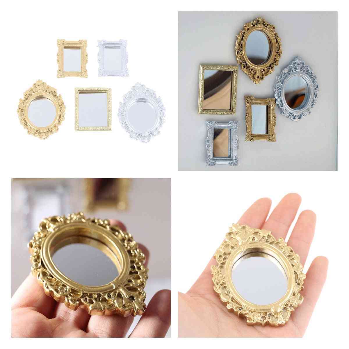 Dollhouse Miniature Frame Accessories Furniture Miniature Mirror