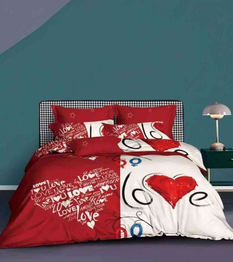 3d Colorful Hearts Print, Soft Duvet Cover Pillow Case