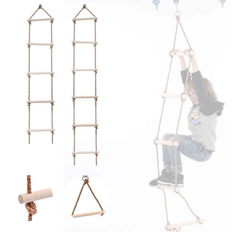5 Rungs/6rungs Outdoor Climbing Swing Wooden Rope Ladder