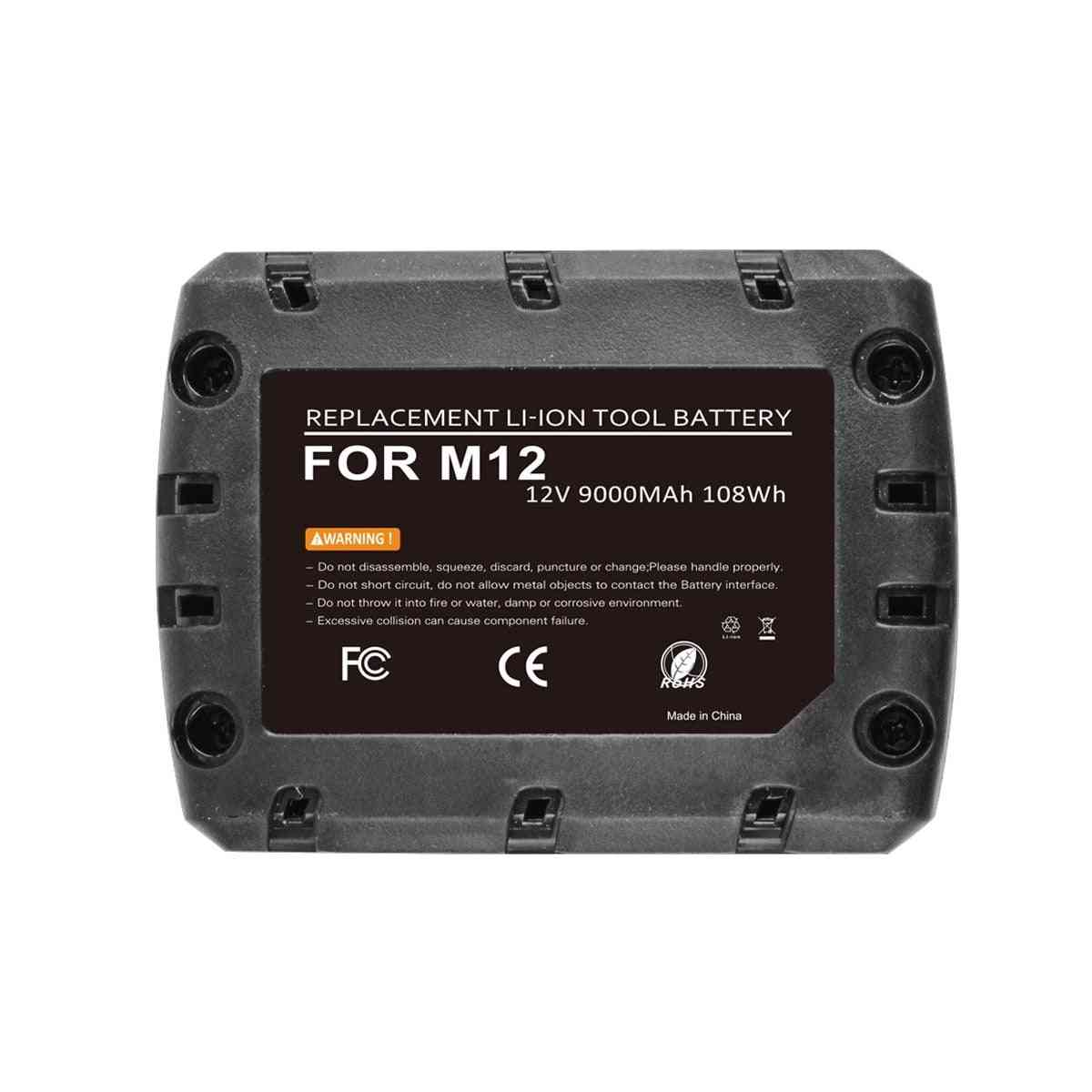 Lithium-ion Replacement M12 Battery For Milwaukee Batteries Power Tool