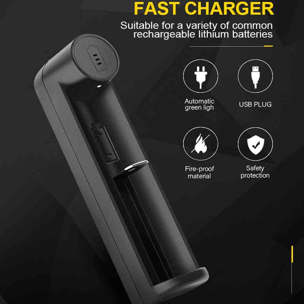 18650 Battery Charger Smart Charging 1 Slot Usb 18650 26650 18350 32650 21700 26700 26500 Li-ion Rechargeable Battery Charger