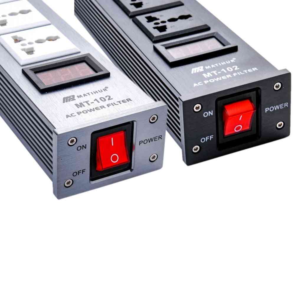 Hifi Matihur Mt-102 Audio Noise Ac Power Filter  With Eu Outlets Power Strip