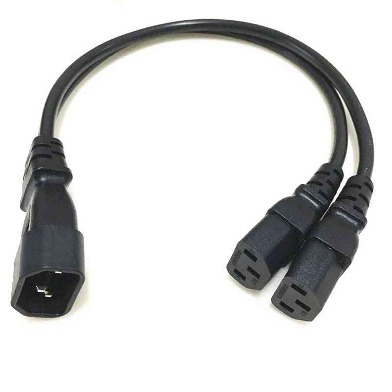 Single C14 To Dual C13 5-13r Short Power Y Type Splitter Adapter Cable Cord