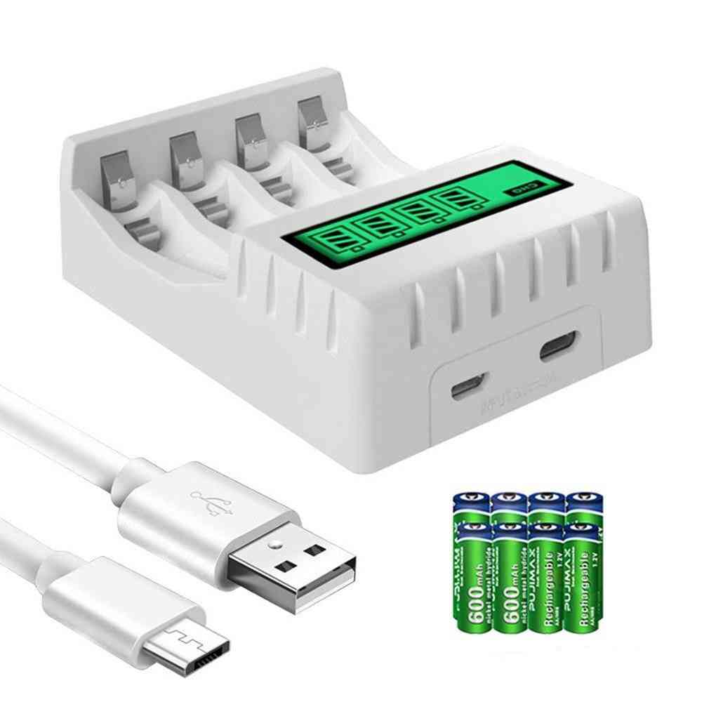 4 Slot Usb Rechargeable Battery Station Charger
