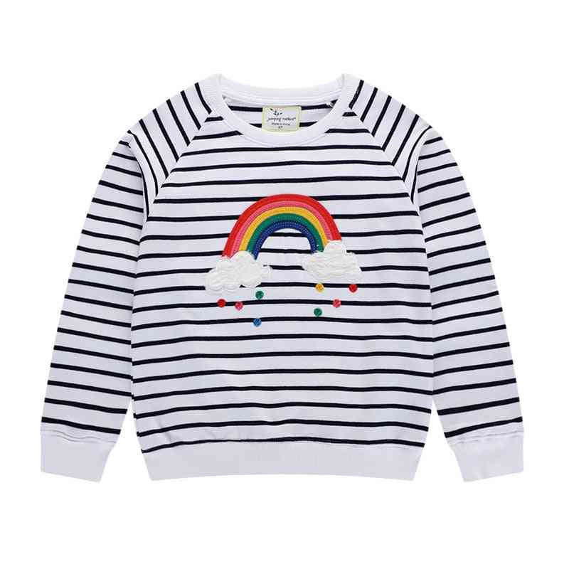 Stripe regnbue applikasjon småbarn sweatshirts