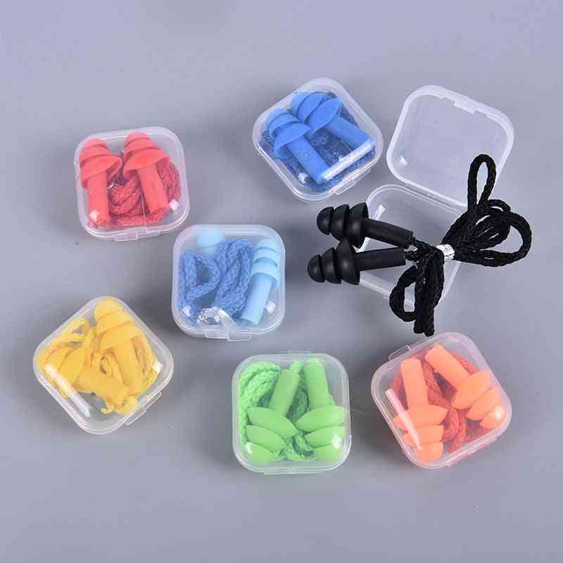 Noise Reduction Silicone Soft Ear Plugs Pvc With Rope