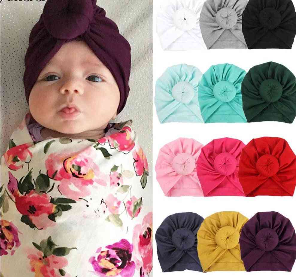 Kids Baby Boy Girl Turban Cotton Beanie Hat