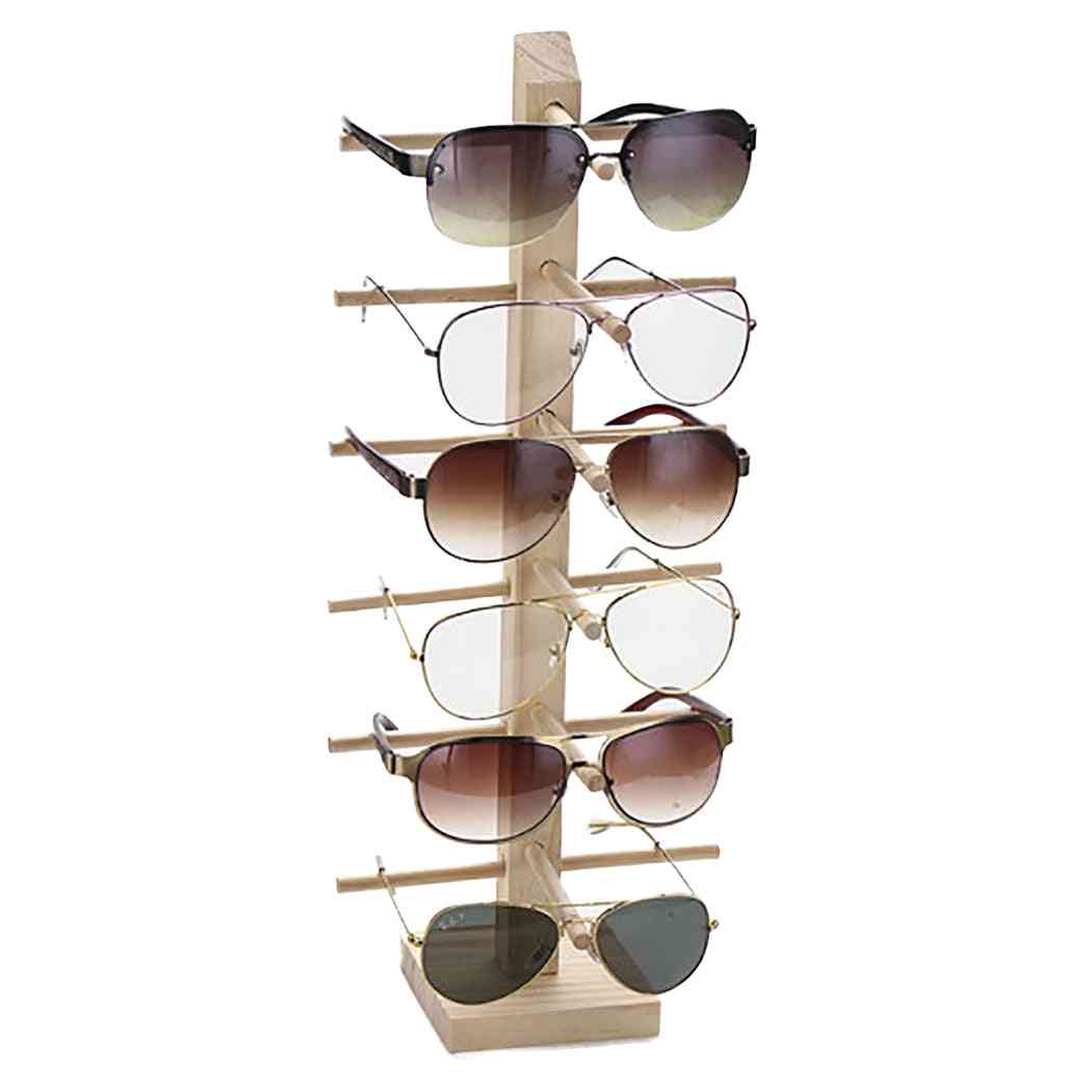 Multi Layers Wood Sunglass Display Rack Shelf Show Stand