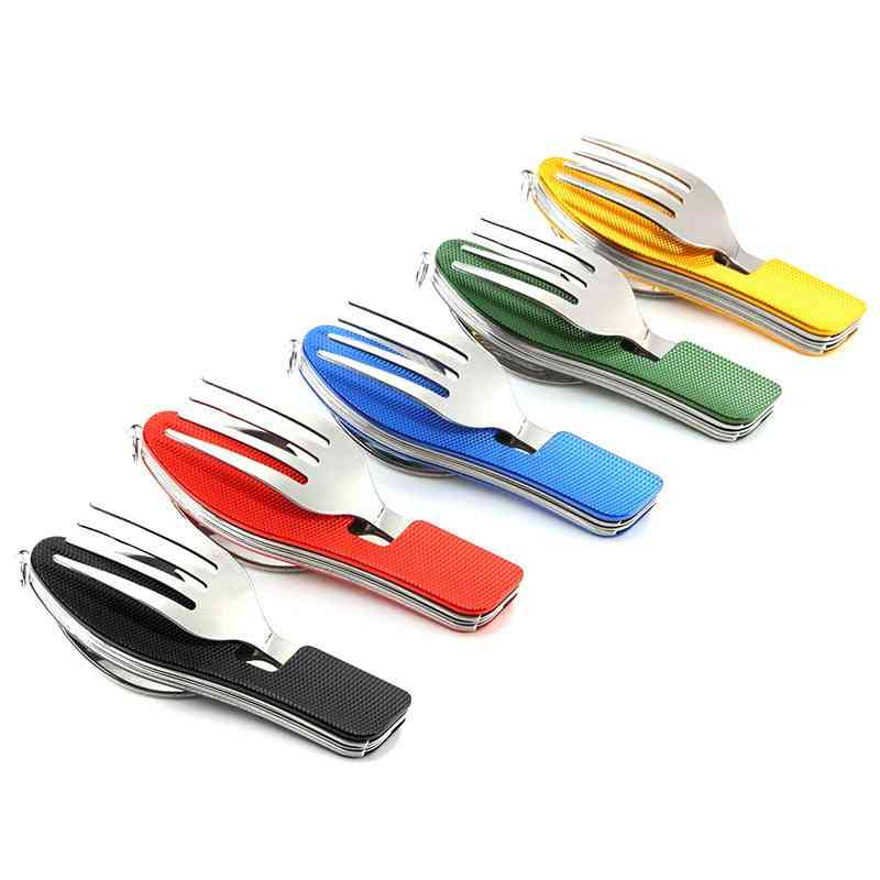 Steel Camping Hiking Folding Picnic Portable Cutlery Sets Knife
