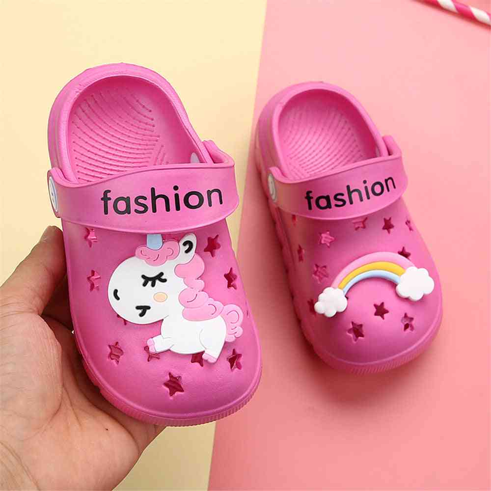 Dreng pige regnbue sko, sommer småbørn dyr tøfler