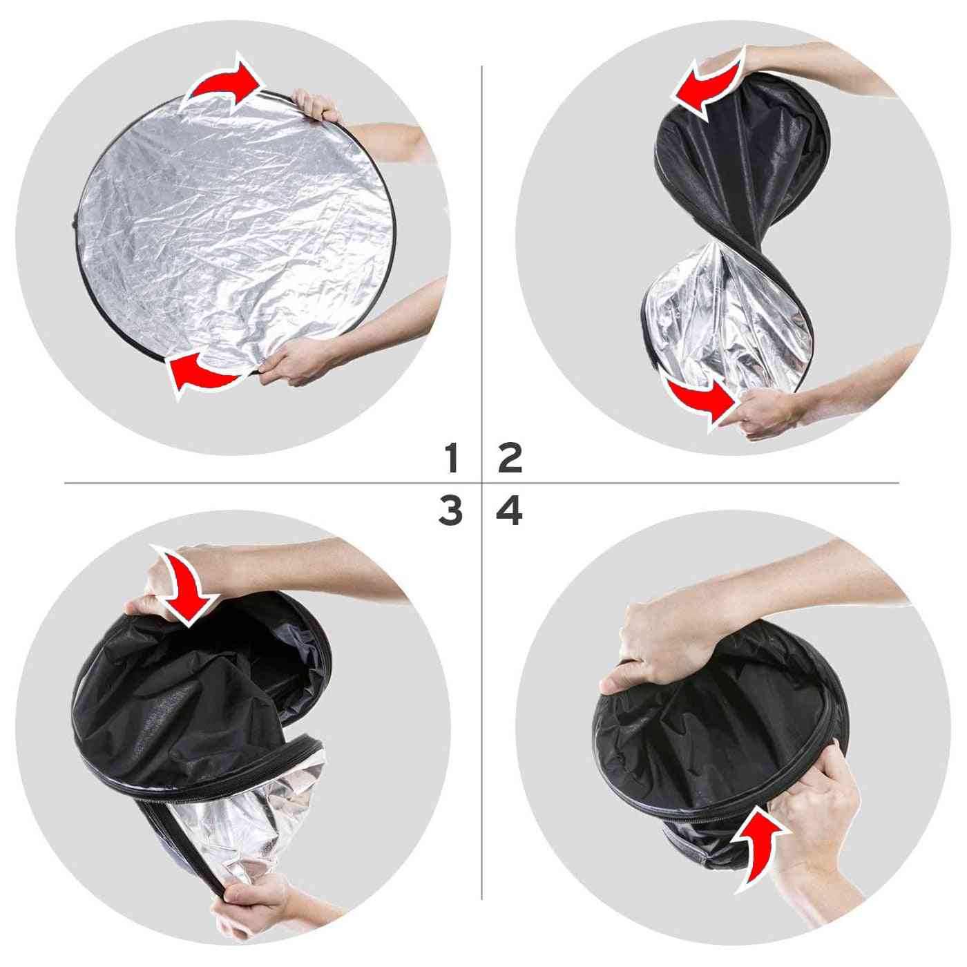 Portable Collapsible Light Round Photography Reflector For Studio